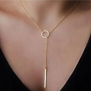 Minimalist Round Stick Pendant Necklace